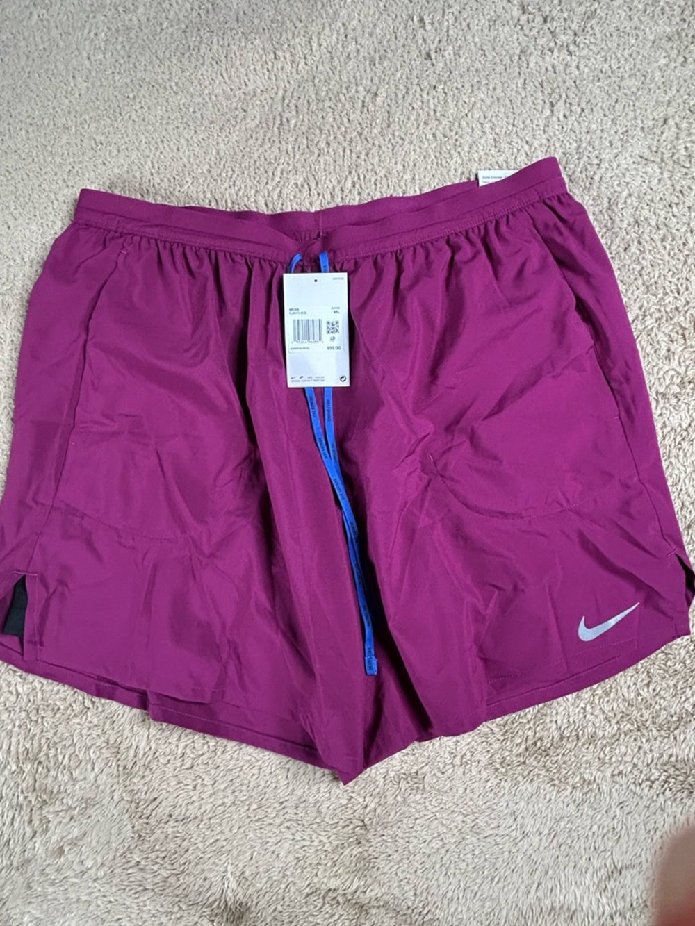Nike Women's Magenta Running Shorts with Blue Drawcord